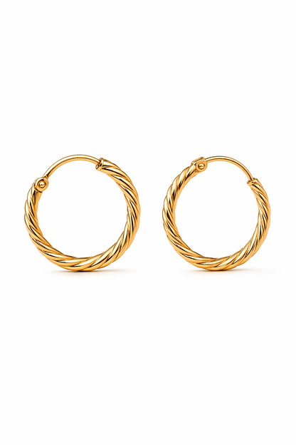 Aros Argollas de Oro 18K modelo Nysa