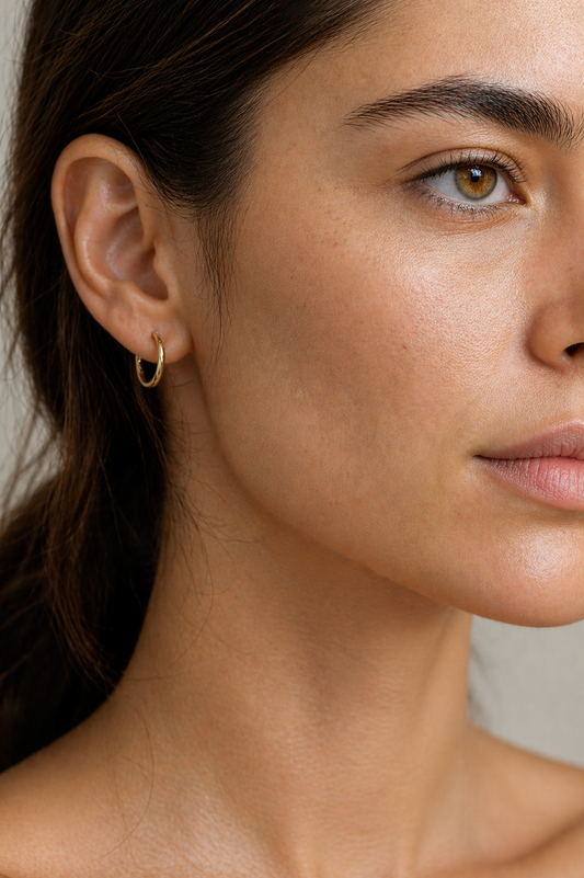 Aros Argollas de Oro 18K modelo Nysa