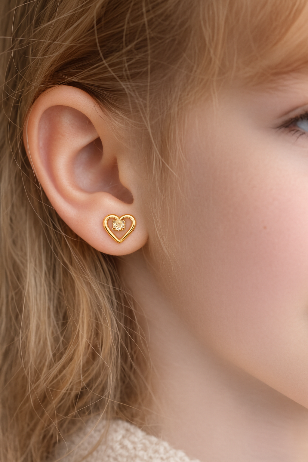 Aros Corazón Oro 18K Modelo Elin