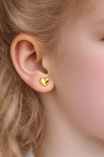 Aros Oro 18K Corazón Modelo Alba