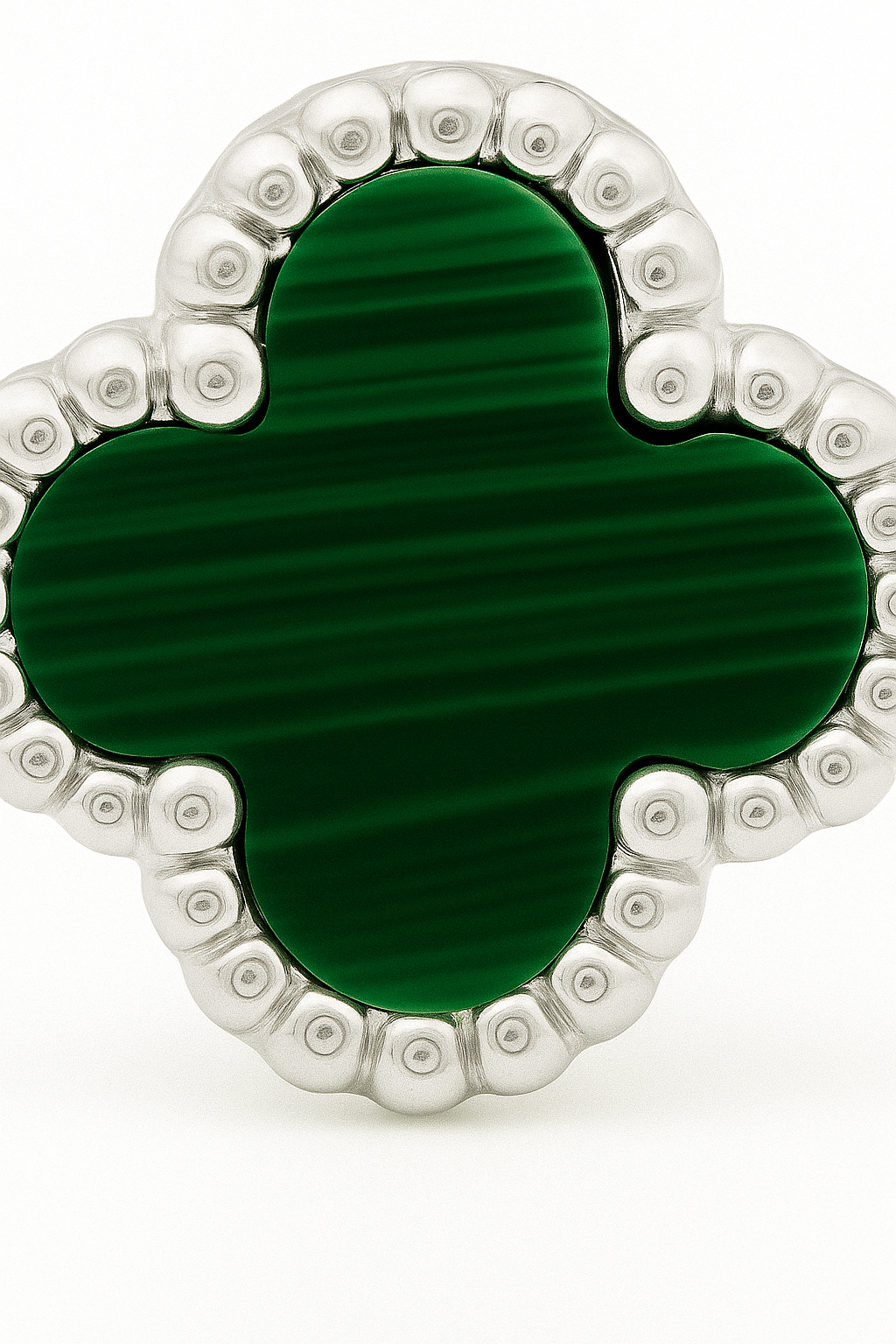 Aros Trébol de Malaquita modelo Clover