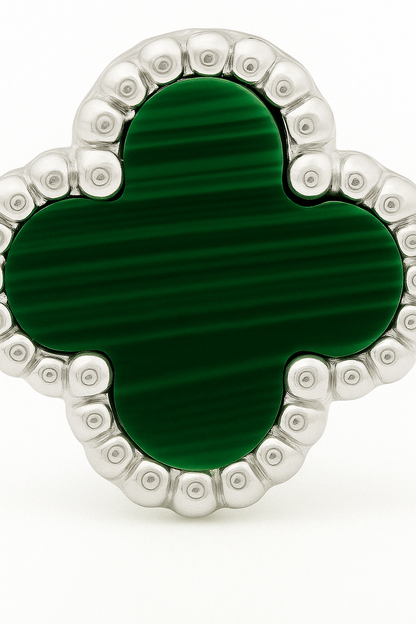 Aros Trébol de Malaquita modelo Clover