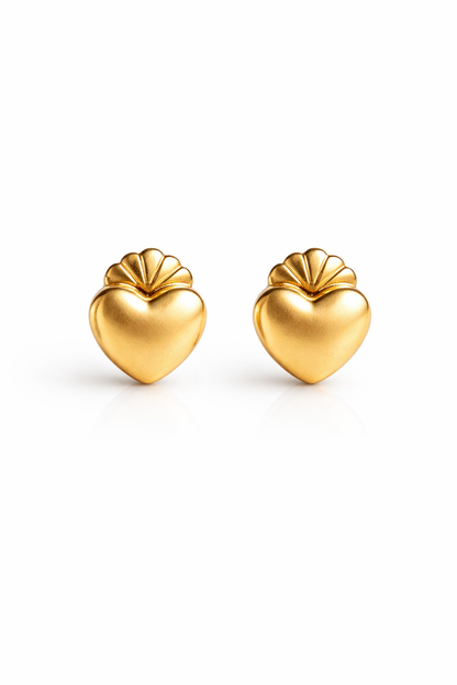 Aros corazón 2 mm en oro 18K modelo Numa