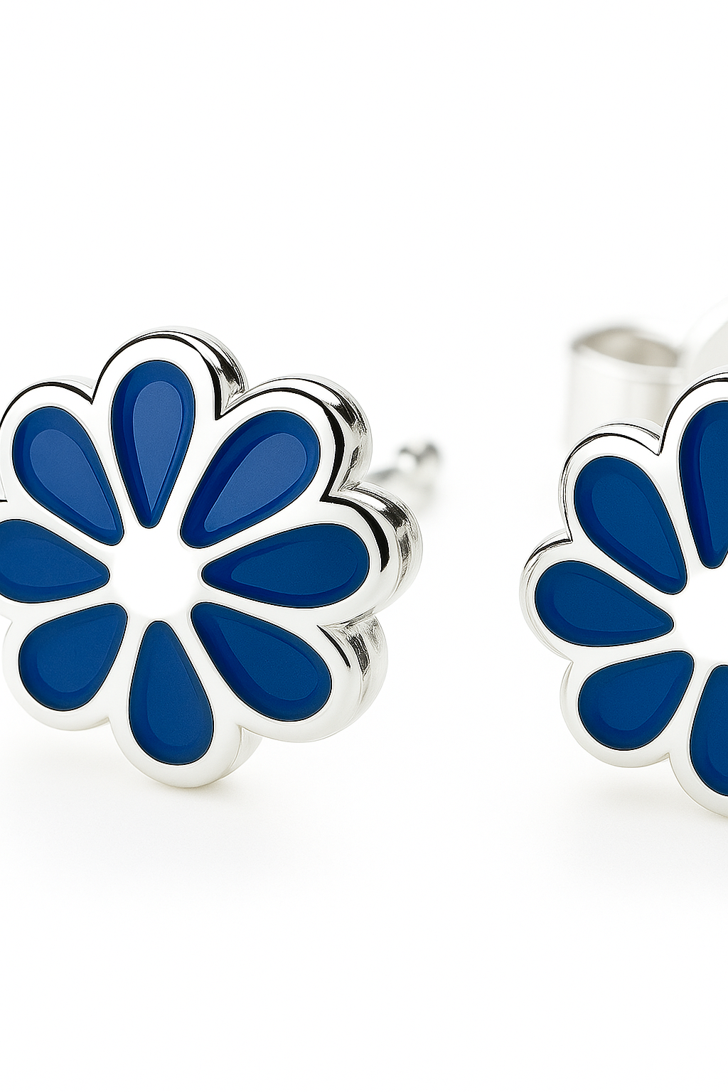 Aros de Flor Azul Modelo Alina