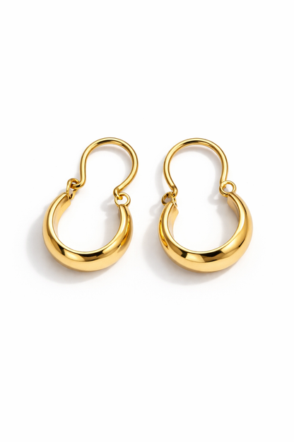 Aros tipo Bote #1 Oro 18K modelo Cristina