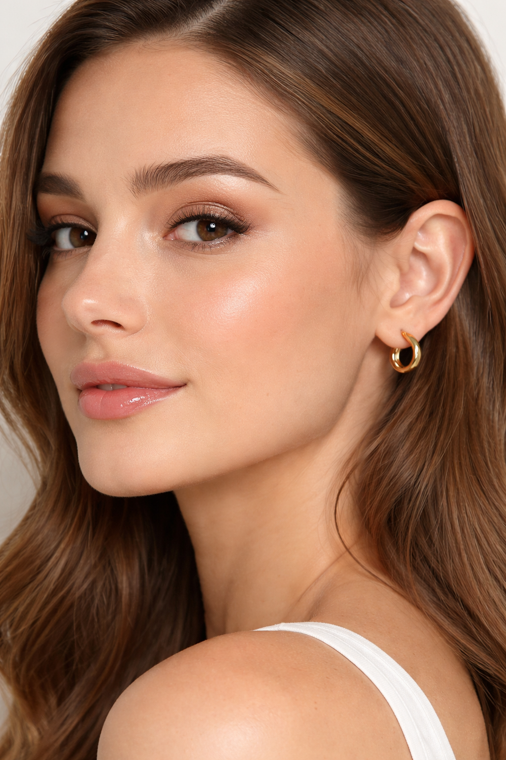 Aros tipo Bote #1 Oro 18K modelo Cristina