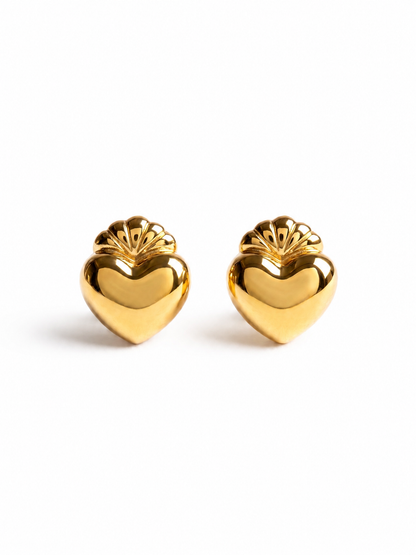 Aros corazón 18k modelo Numa