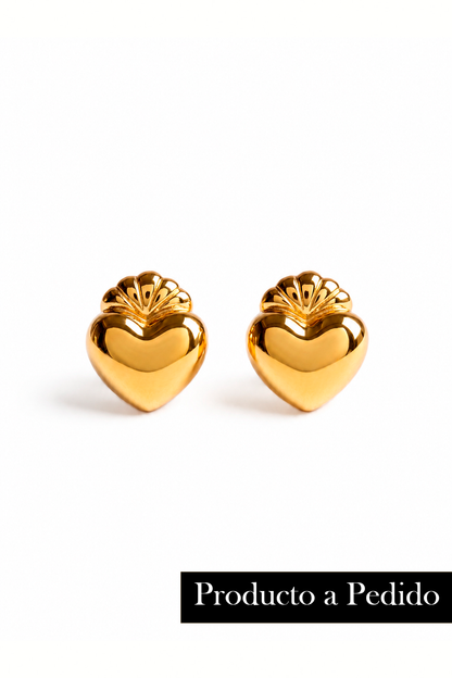 Aros corazón 18k modelo Numa