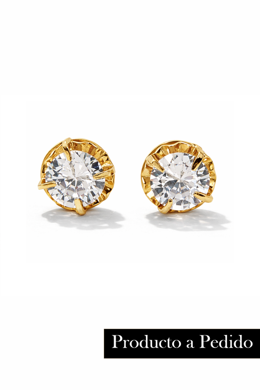 Aros Chatón Oro 18k modelo Luz