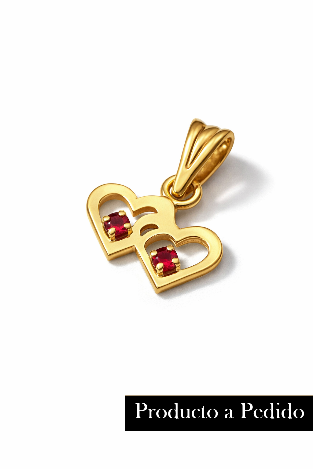 Colgante Corazón doble Oro 18k modelo Alessa
