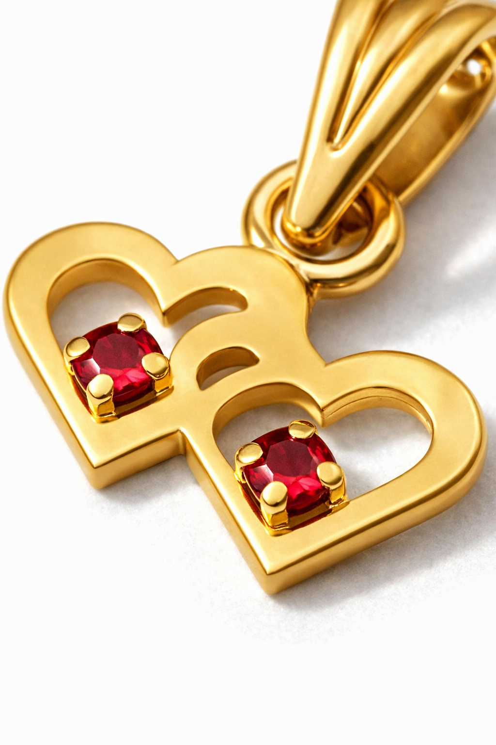 Colgante Corazón doble Oro 18k modelo Alessa