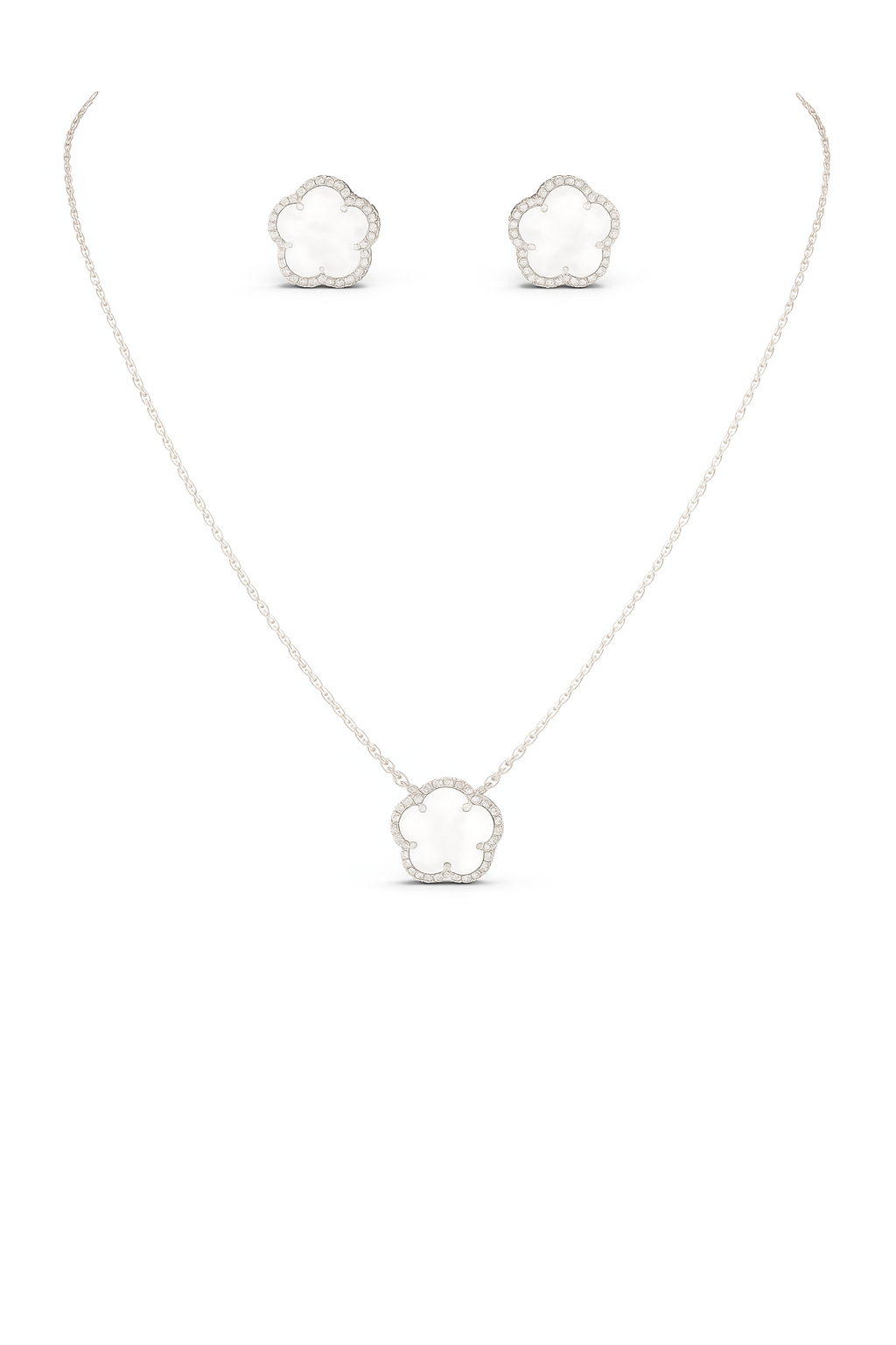 Conjunto Trébol de Nácar modelo Alba