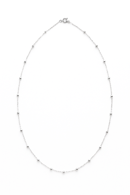 Gargantilla Eslabón y Pelotitas 55 cms Modelo Ayla