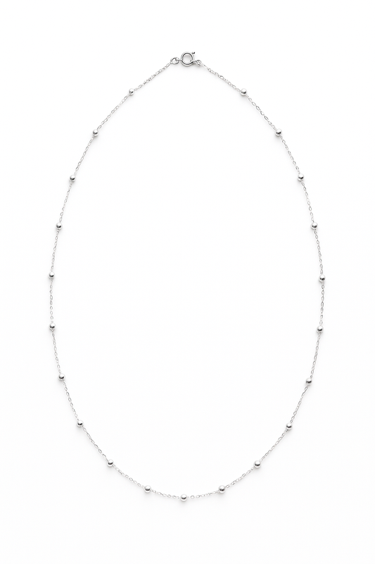 Gargantilla Eslabón y Pelotitas 55 cms Modelo Ayla