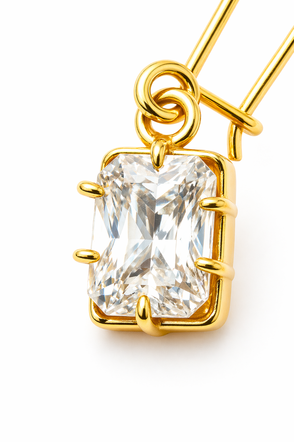 Pendientes con Circón modelo Dhalia Oro 18k