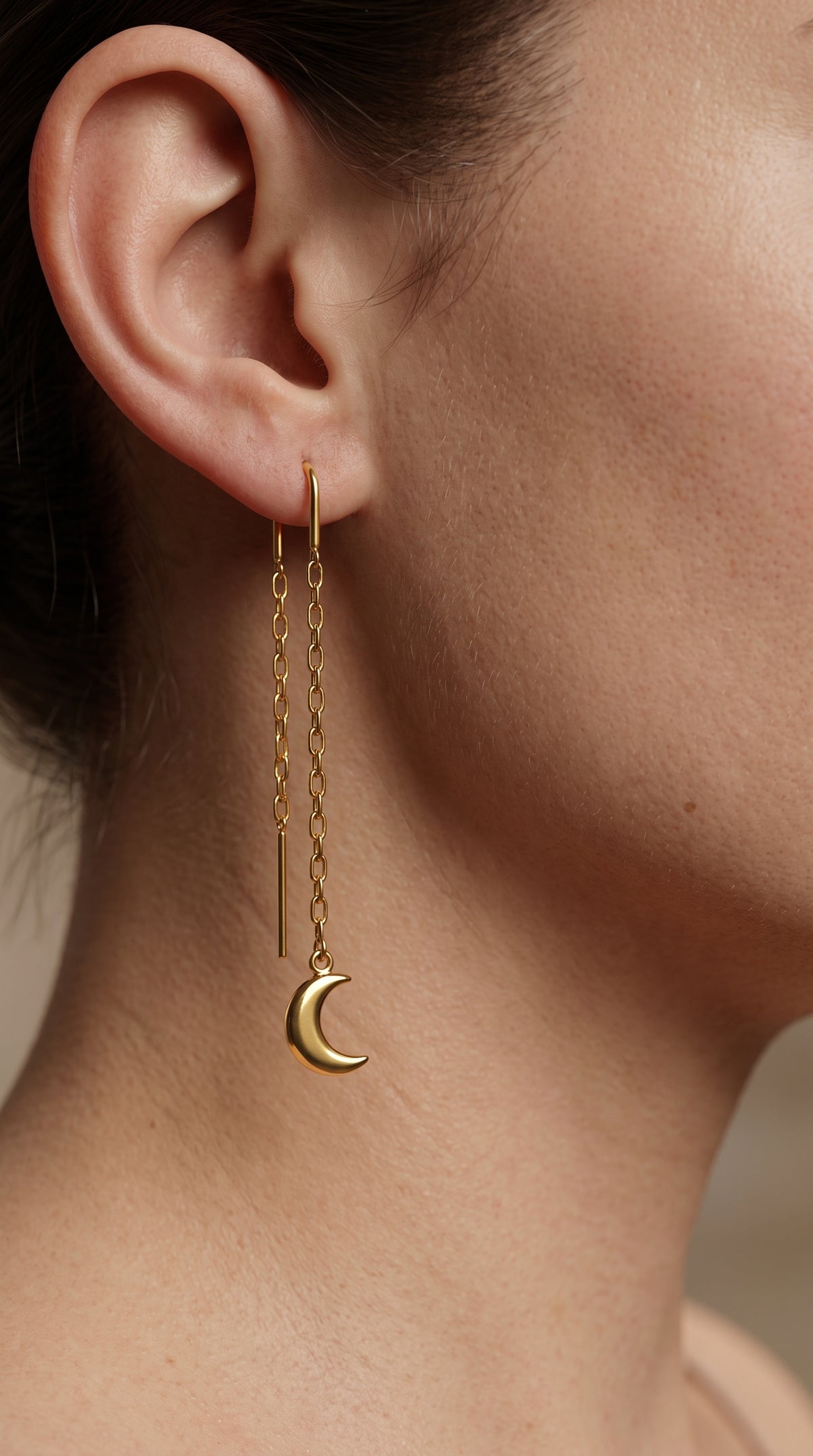 Aros colgantes de Luna modelo Aylira