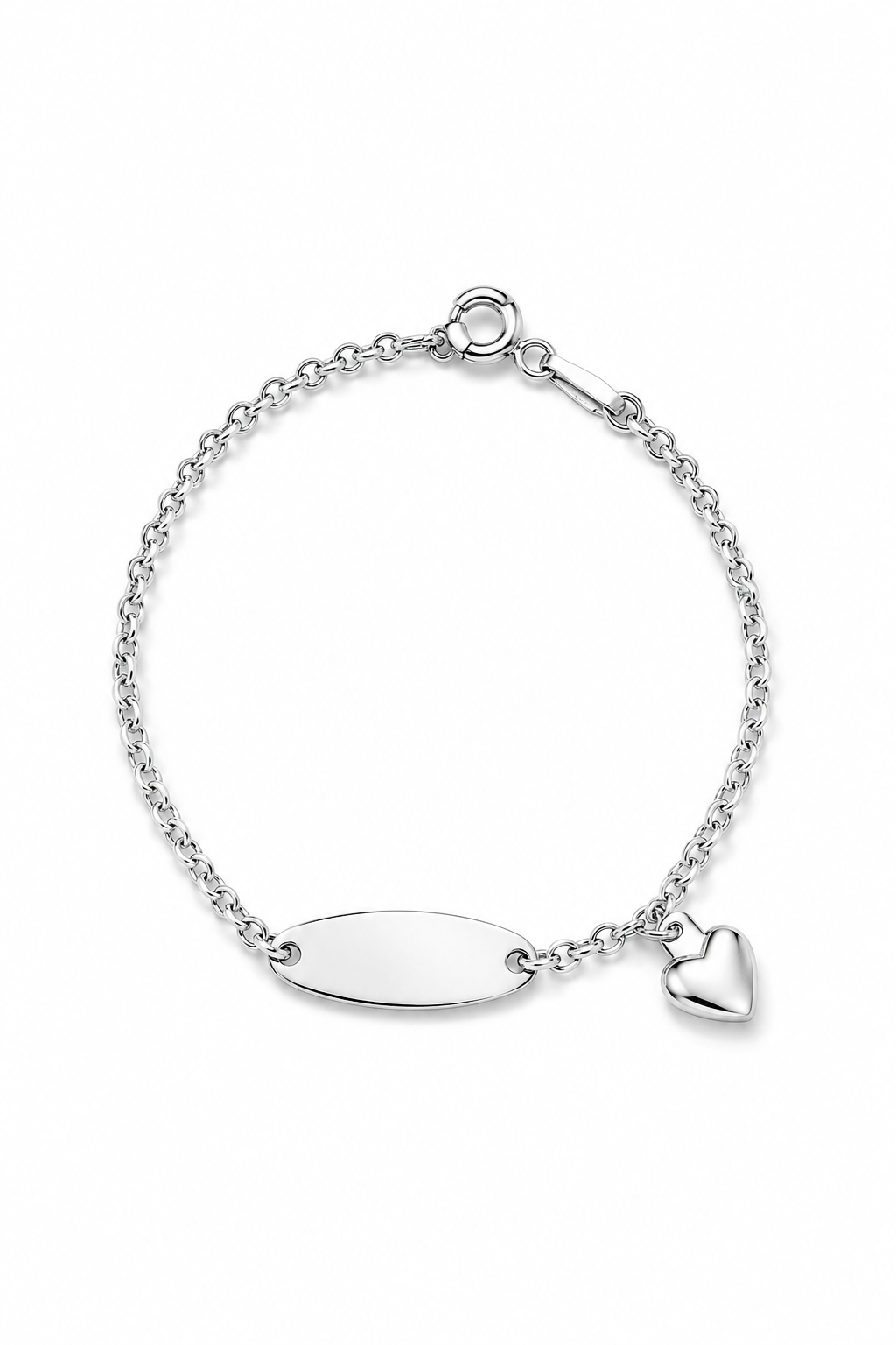 Pulsera modelo Cael con plaquita y corazón