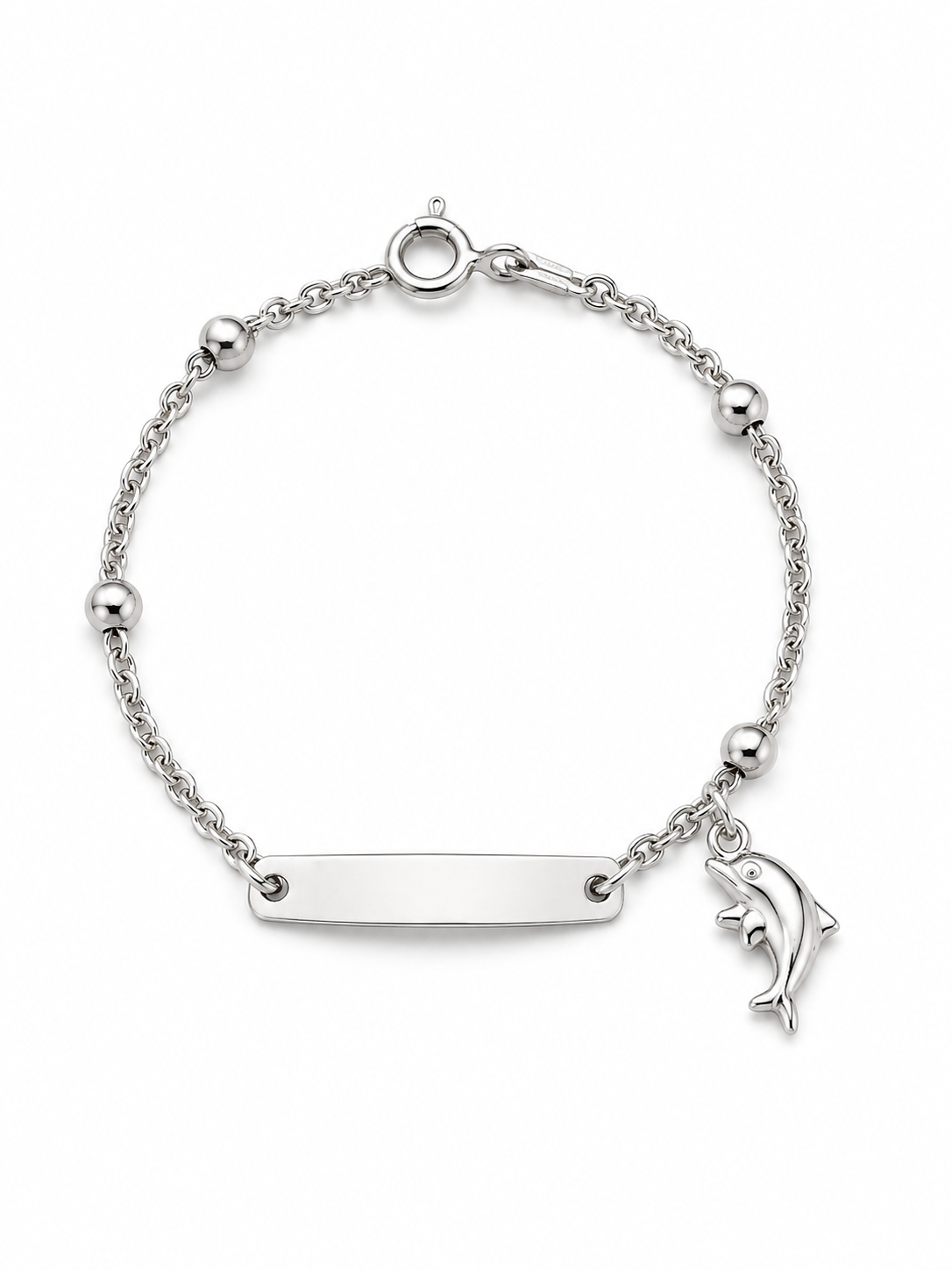 Pulsera modelo Delmar con bolitas y delfín