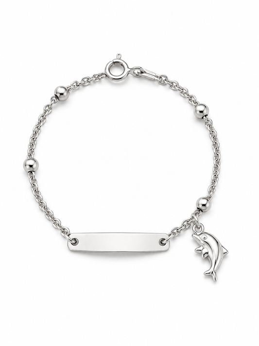Pulsera modelo Delmar con bolitas y delfín